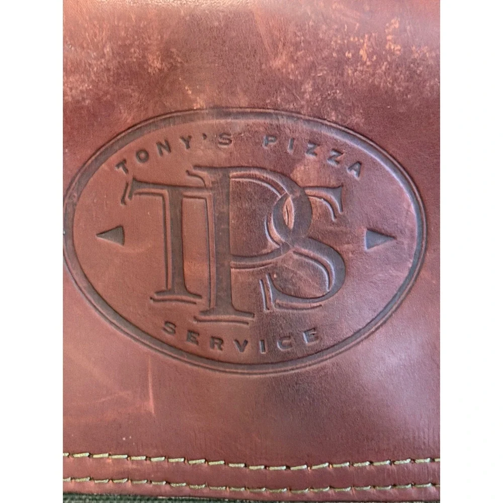 Vintage Tony's Pizza Service Canvas Leather‎ Garment Bag Uniform Carrier
